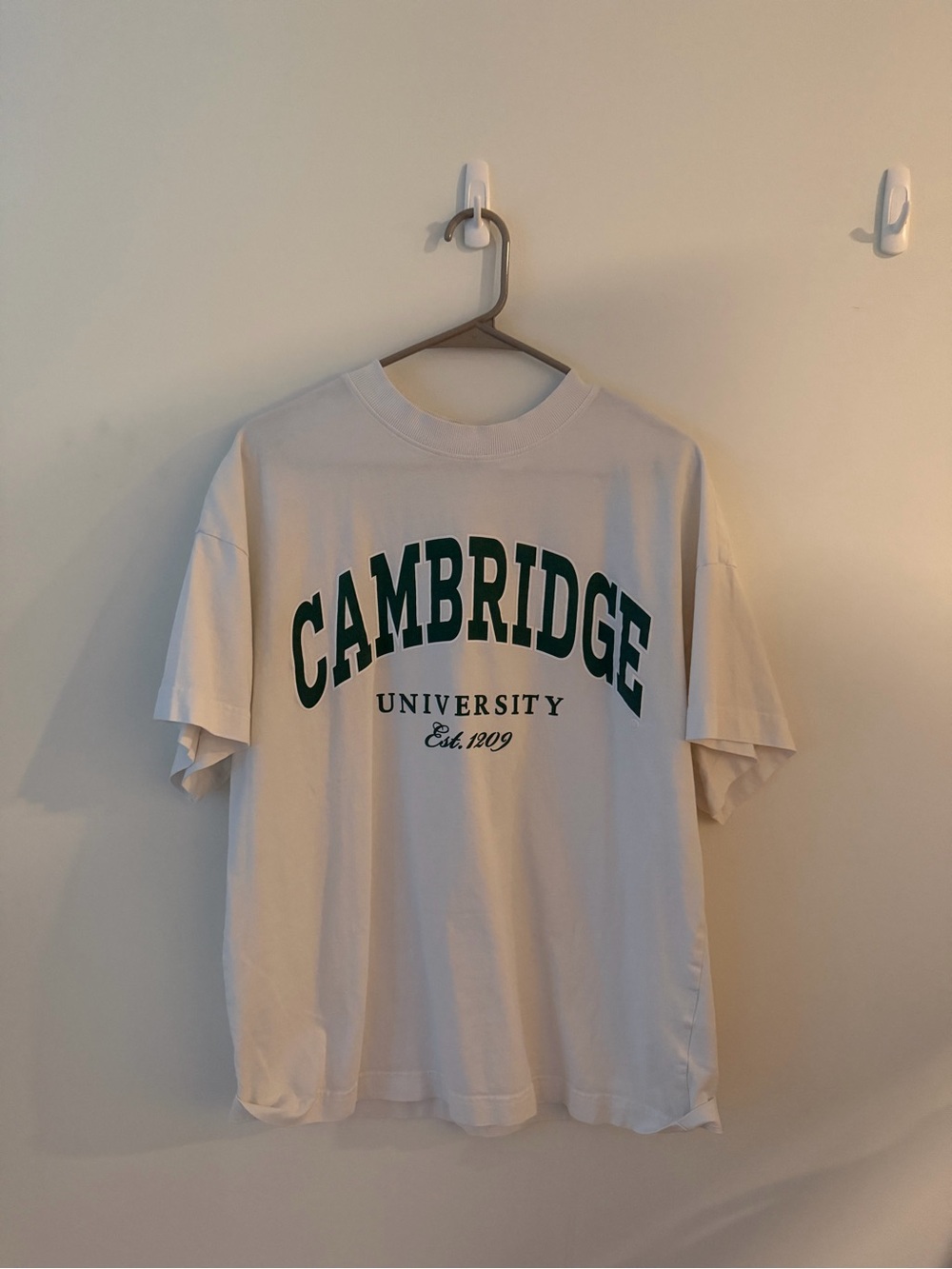 H&M Oversized Graphic Tee with Green Cambridge Graphic